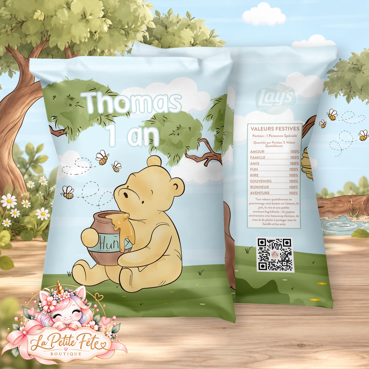 Chips Personnalisés Ourson Vintage