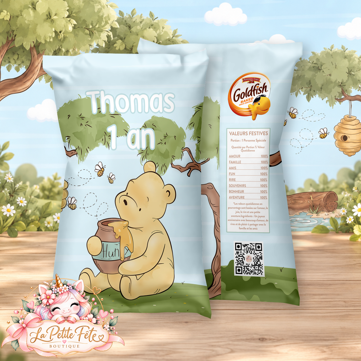 Goldfish Personnalisés Ourson Vintage